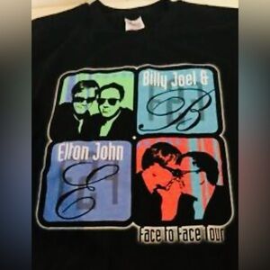 Vintage 2001 Elton John & Billy Joel Face to Face Tour T-Shirt